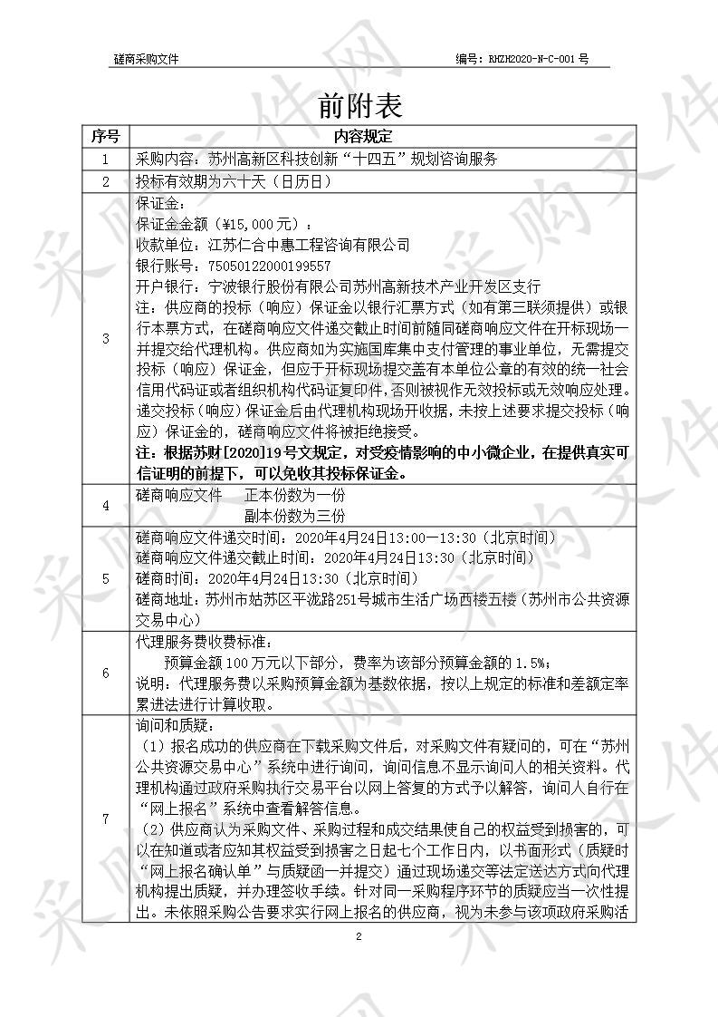 苏州高新区科技创新“十四五”规划咨询服务