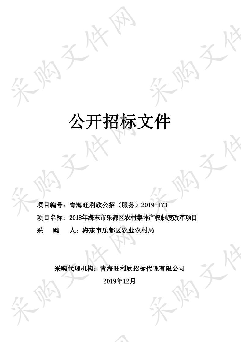 2018年海东市乐都区农村集体产权制度改革项目（包三）