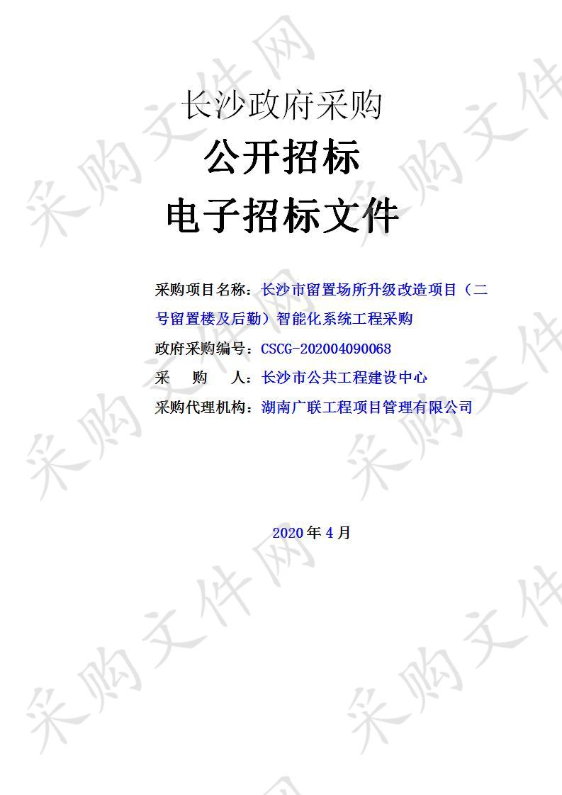 长沙市留置场所升级改造项目（二号留置楼及后勤）智能化系统工程采购