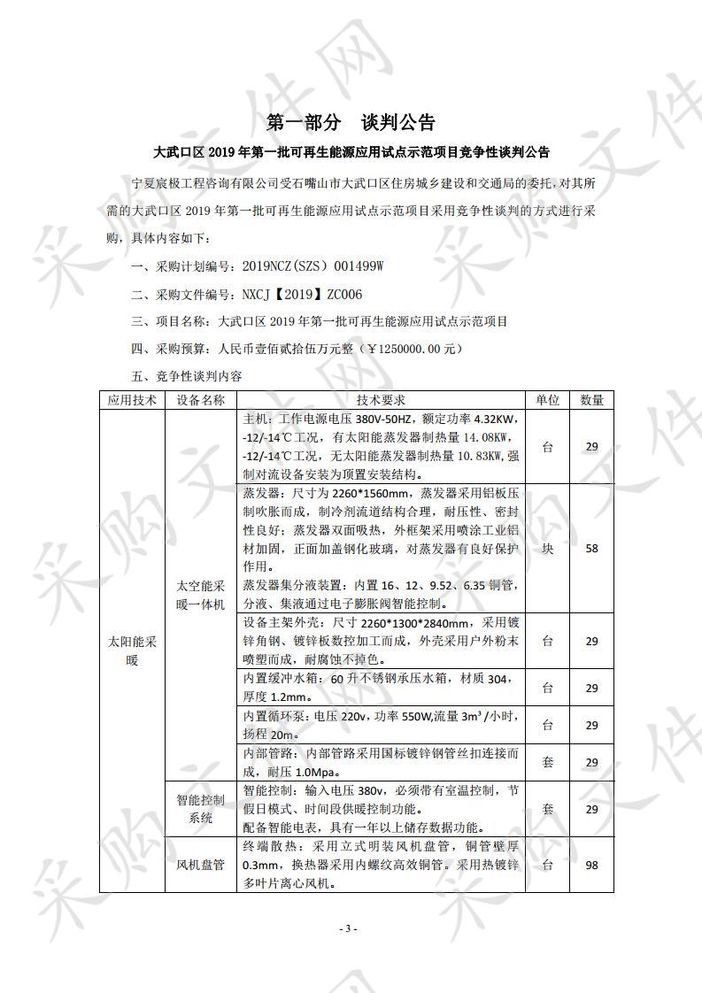 大武口区2019年第一批可再生能源应用试点示范项目