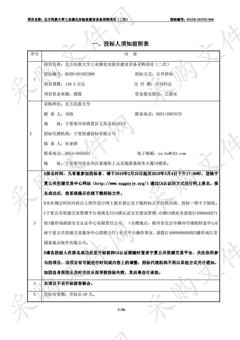 北方民族大学工业催化实验室建设设备采购项目