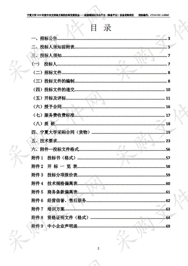 宁夏大学中央财政支持地方高校改革发展专项资金——煤基精细化学品平台（制备平台）设备采购项目