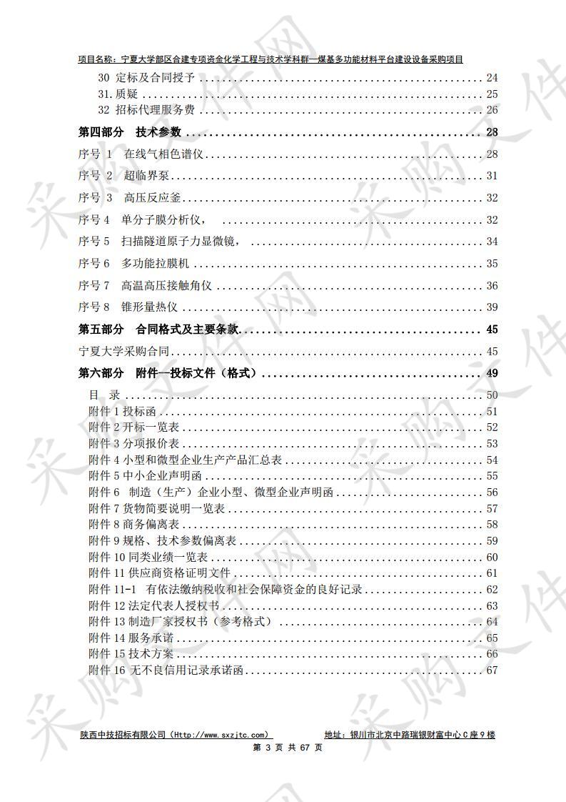 宁夏大学部区合建专项资金化学工程与技术学科群—煤基多功能材料平台建设设备采购项目