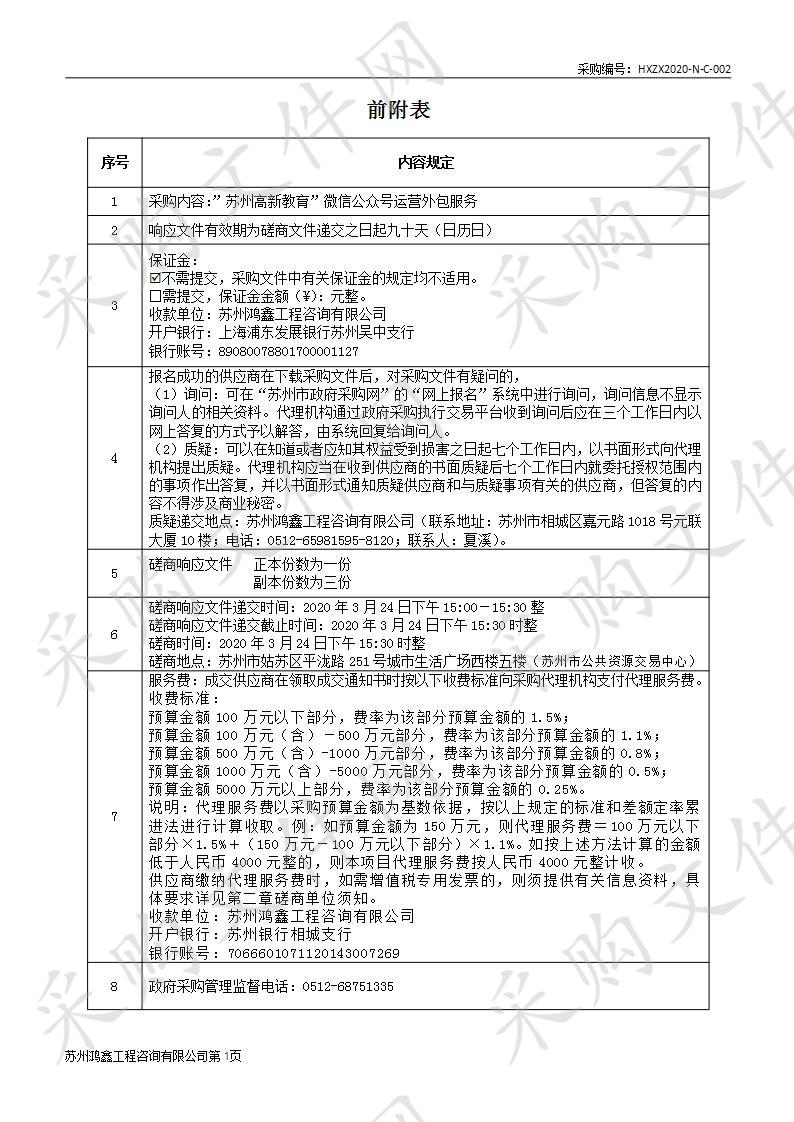 “苏州高新教育”微信公众号运营外包服务