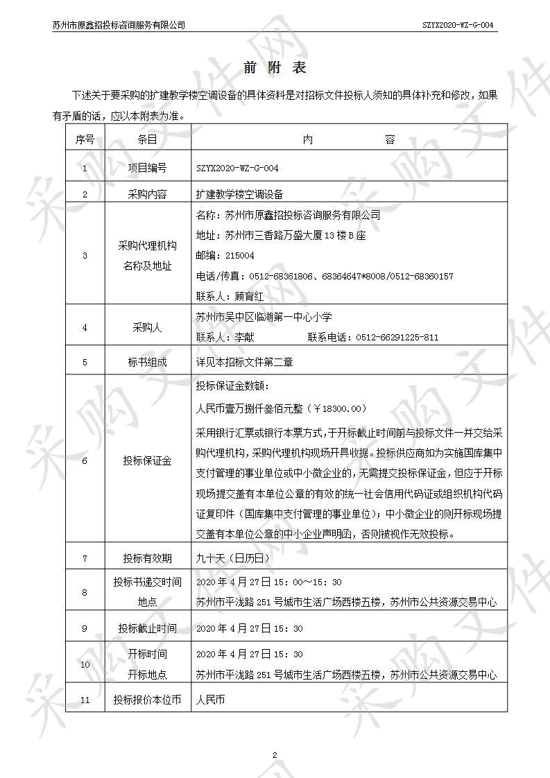 扩建教学楼空调设备