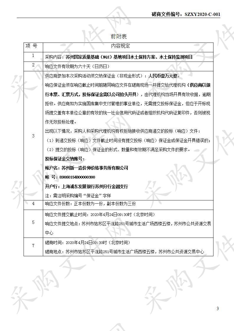 苏州国家质量基础（NQI）基地项目水土保持方案、水土保持监测项目