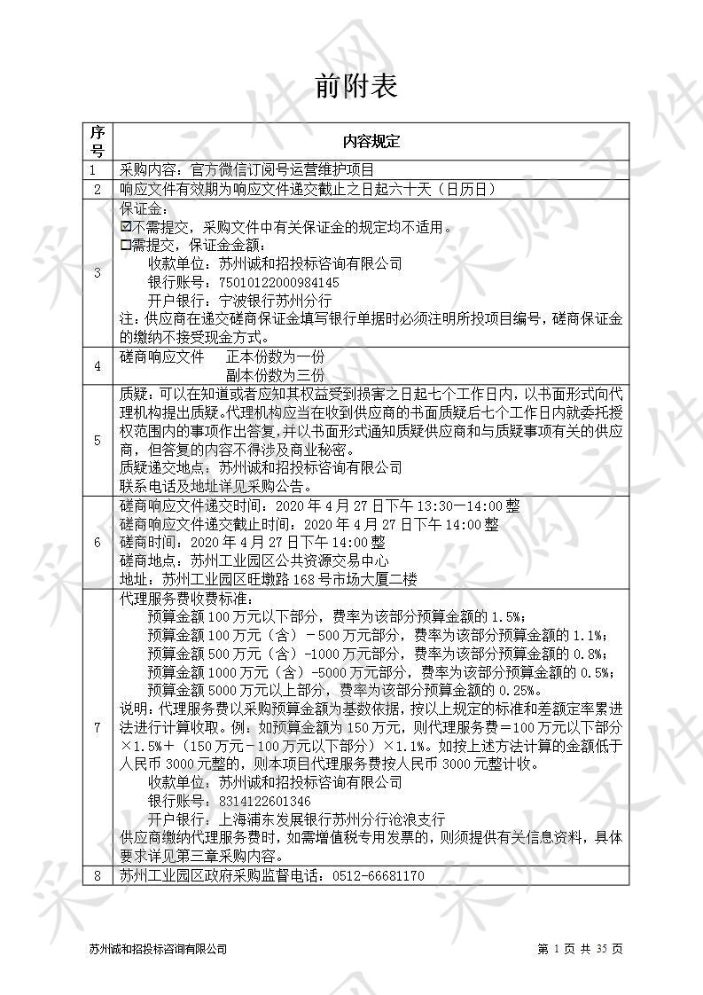 官方微信订阅号运营维护项目