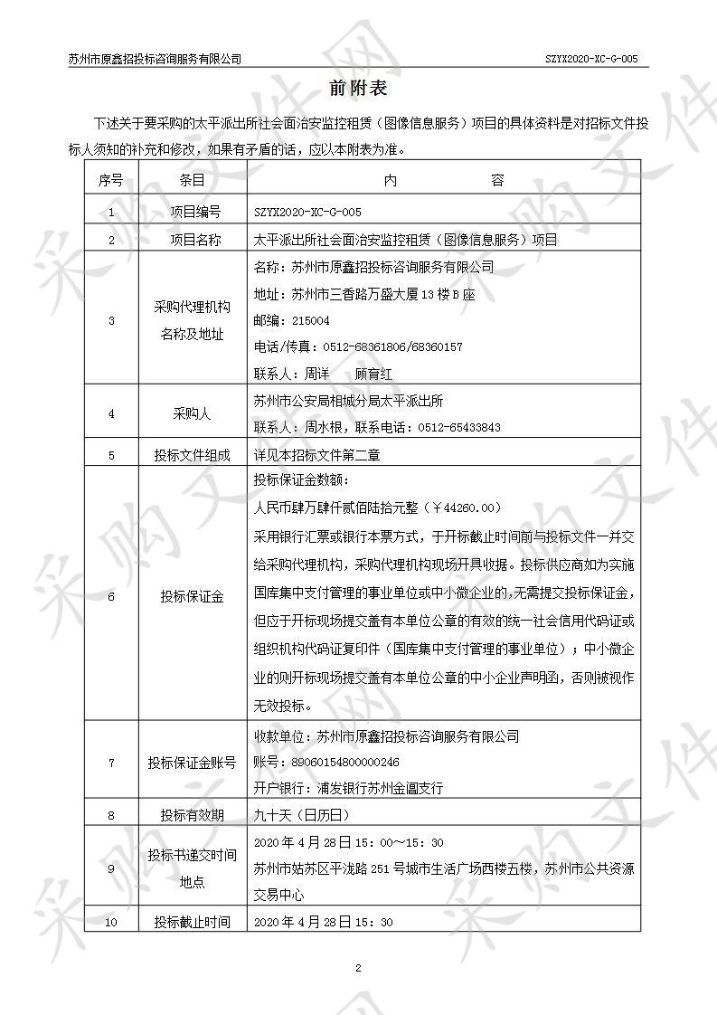 太平派出所社会面治安监控租赁（图像信息服务）项目