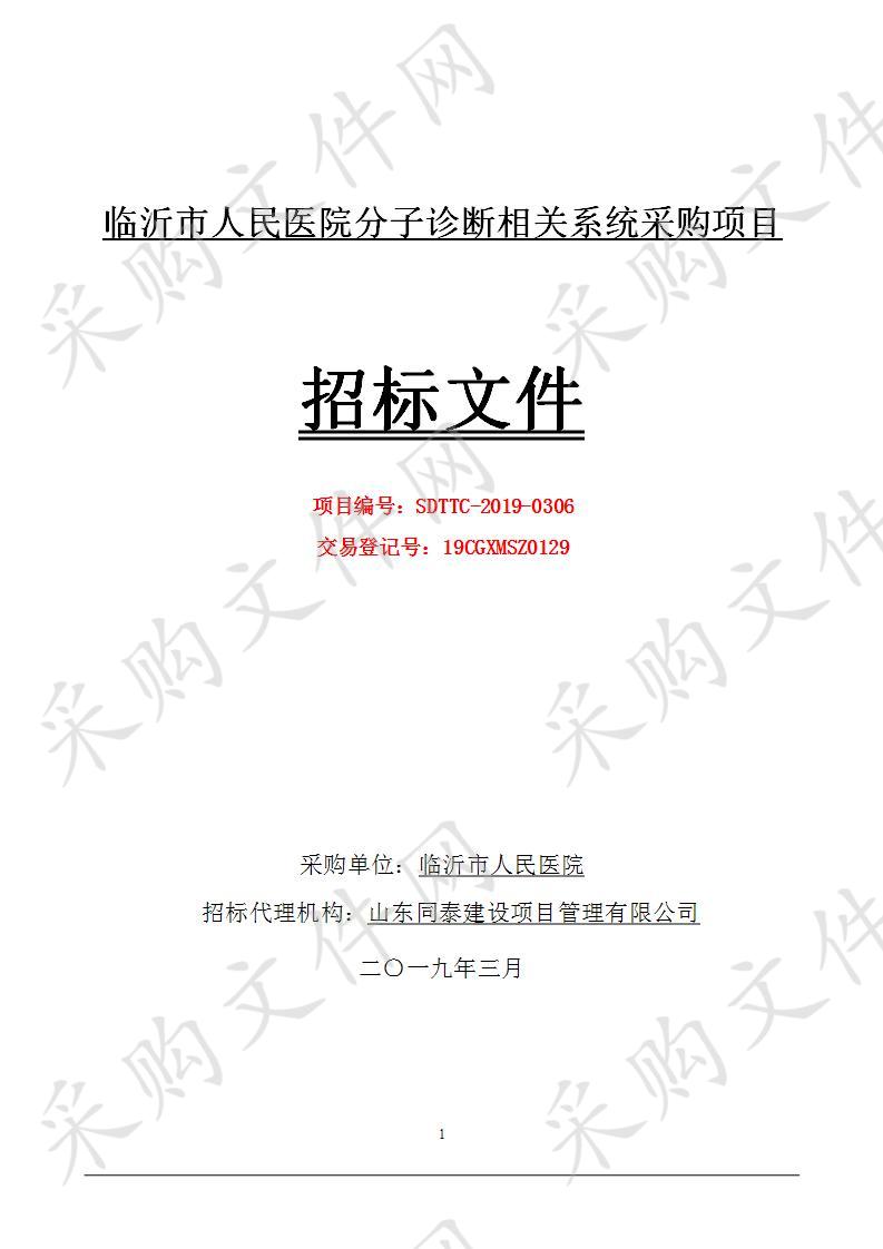 临沂市人民医院临沂市人民医院分子诊断系统采购项目I包