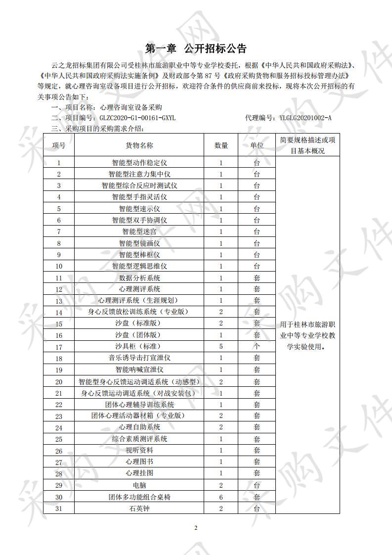 心理咨询室设备采购