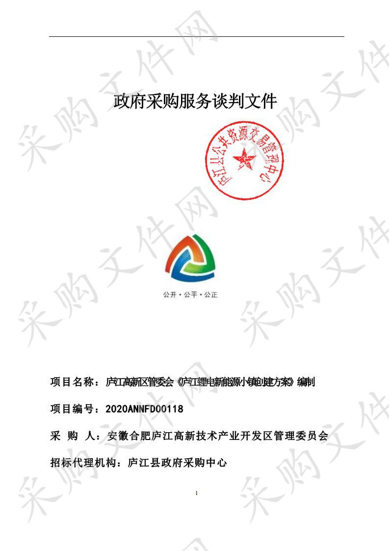 庐江高新区管委会《庐江锂电新能源小镇创建方案》编制项目