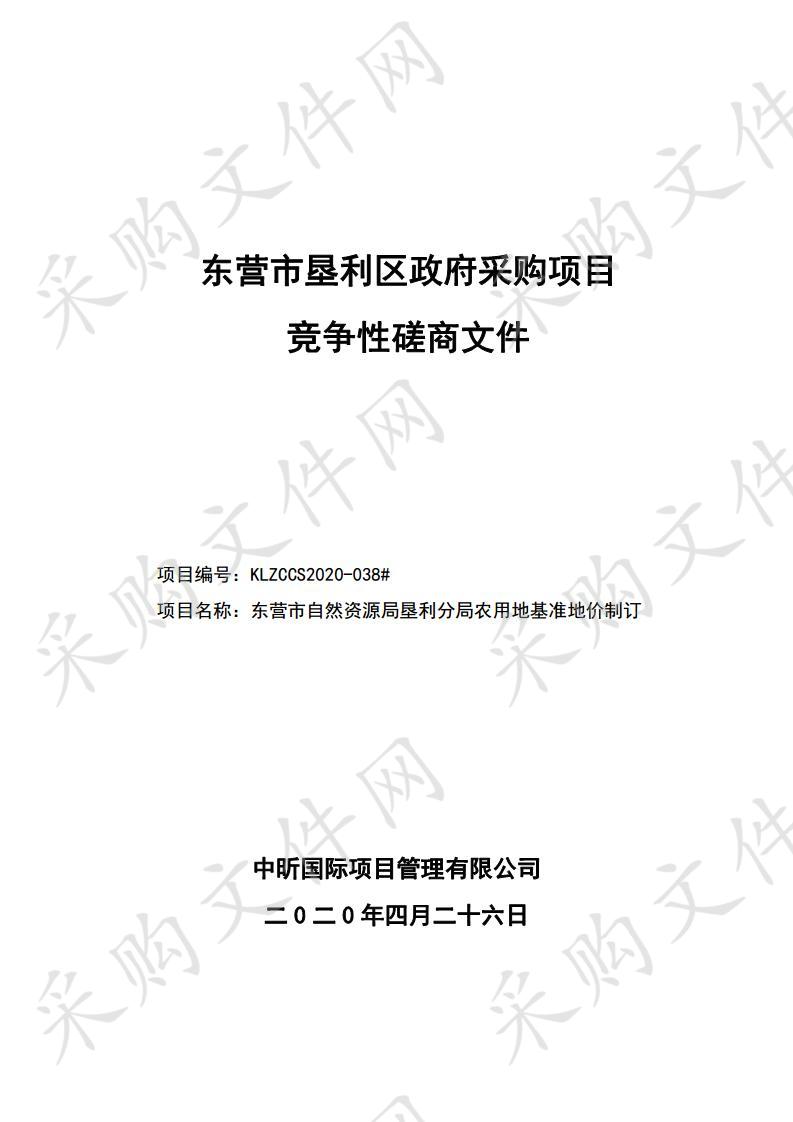 东营市自然资源局垦利分局农用地基准地价制订项目