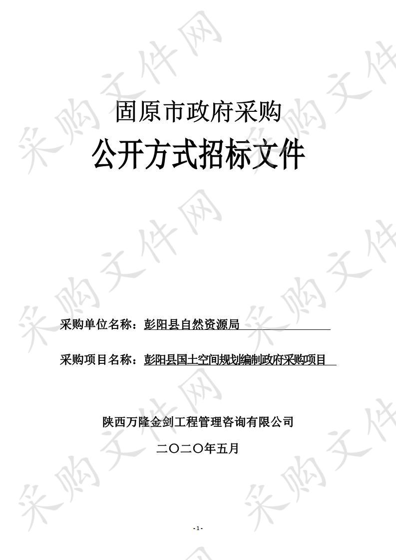 彭阳县国土空间规划编制政府采购项目