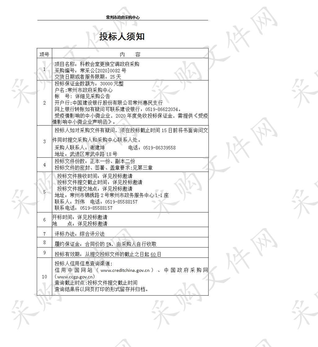 常州市科教城管委会科教会堂更换空调项目