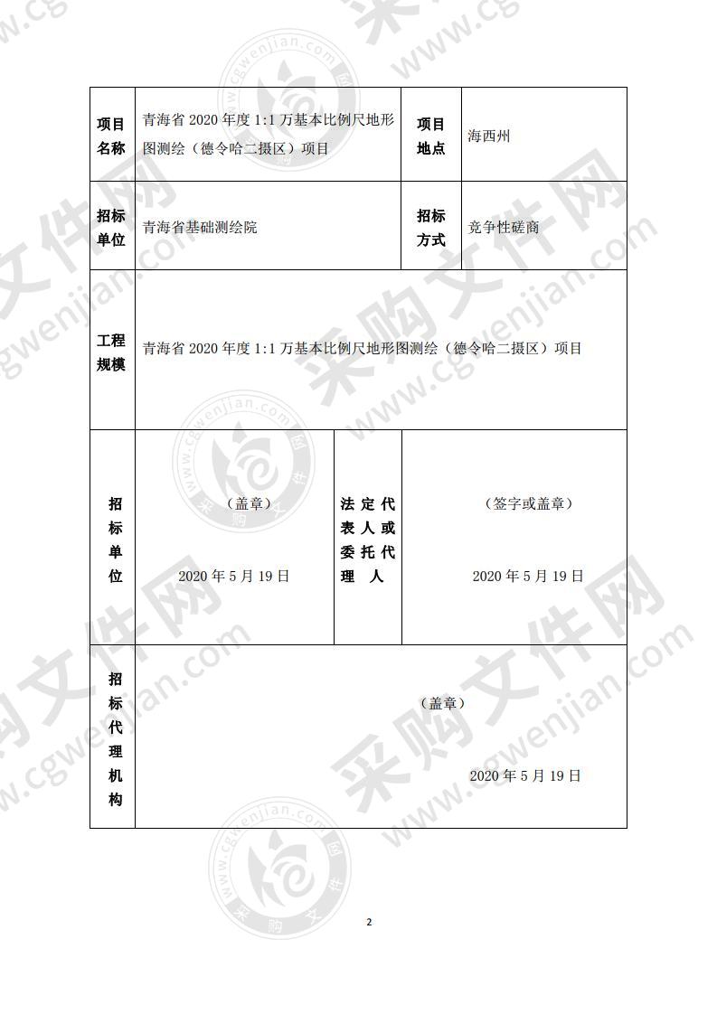 青海省2020年度1:1万基本比例尺地形图测绘（德令哈二摄区）项目