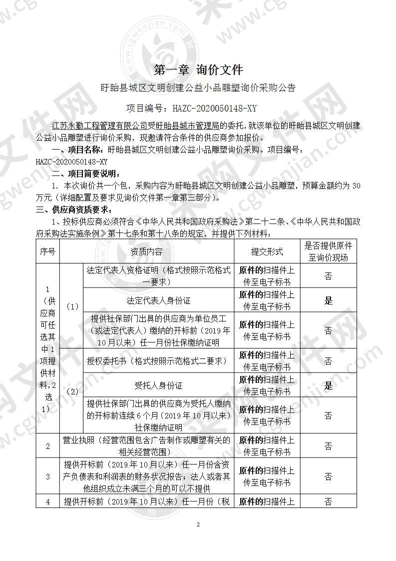 盱眙县城区文明创建公益小品雕塑询价采购