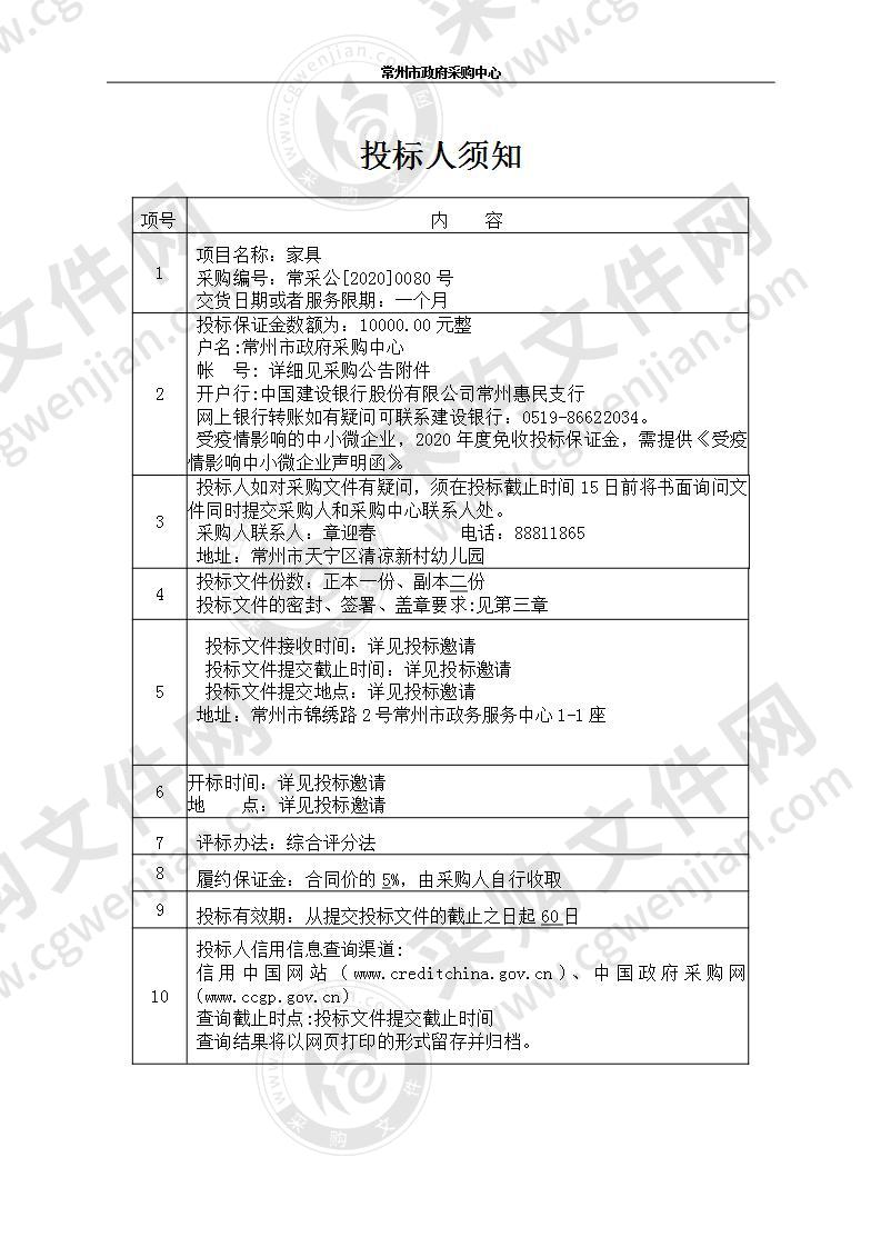 常州市天宁区清凉新村幼儿园家具项目