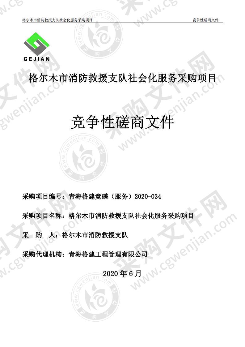 格尔木市消防救援支队社会化服务采购项目