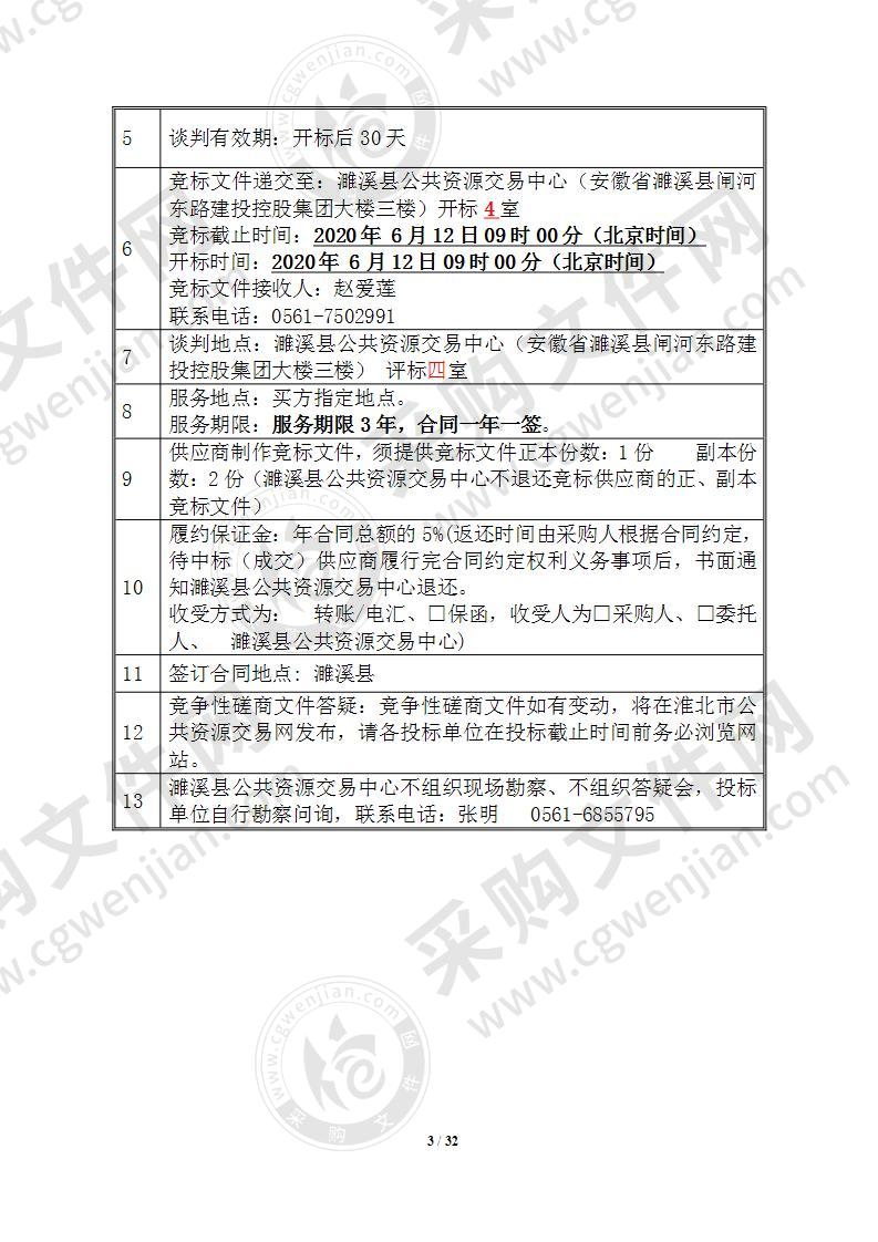 濉溪县医疗保障局城乡居民基本医疗保险及大病保险业务委托经办项目