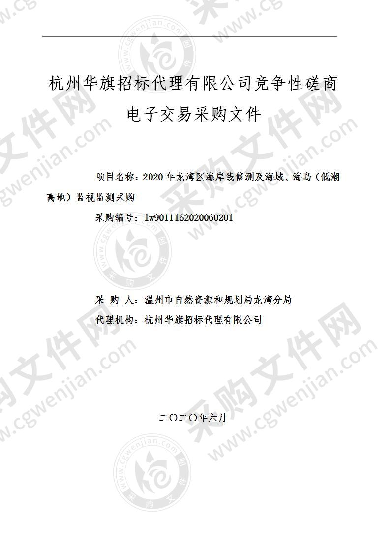 温州市国土资源局龙湾分局2020年龙湾区海岸线修测及海域、海岛（低潮高地）监视监测