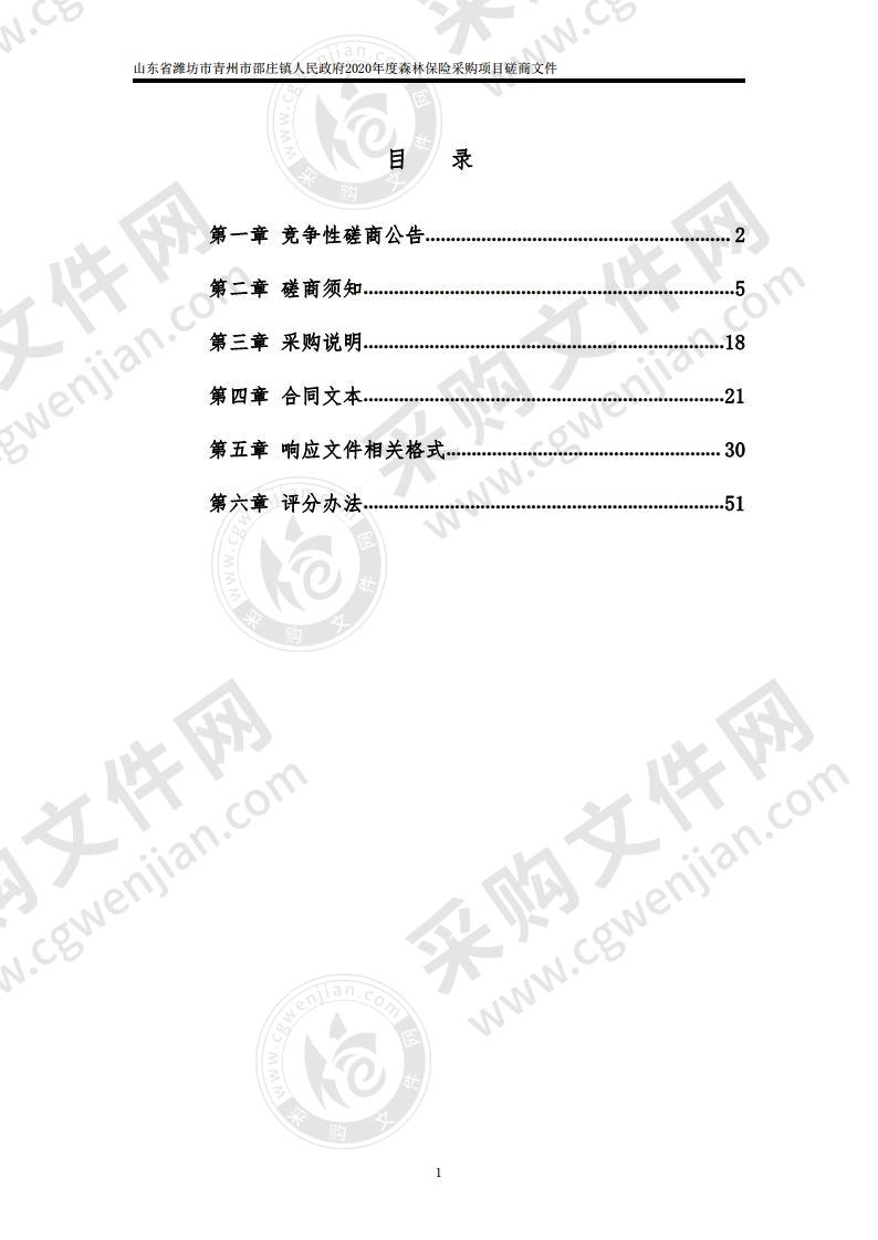 山东省潍坊市青州市邵庄镇人民政府2020年度森林保险采购项目