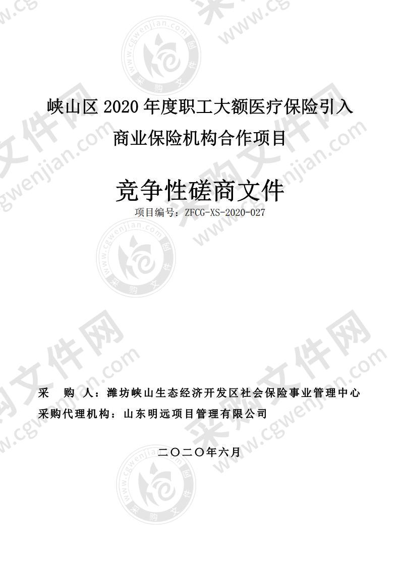 峡山区2020年度职工大额医疗保险引入商业保险机构合作项目