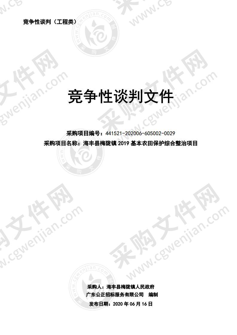 海丰县梅陇镇2019基本农田保护综合整治项目