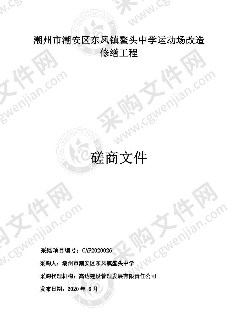 潮州市潮安区东凤镇鳌头中学运动场改造修缮工程