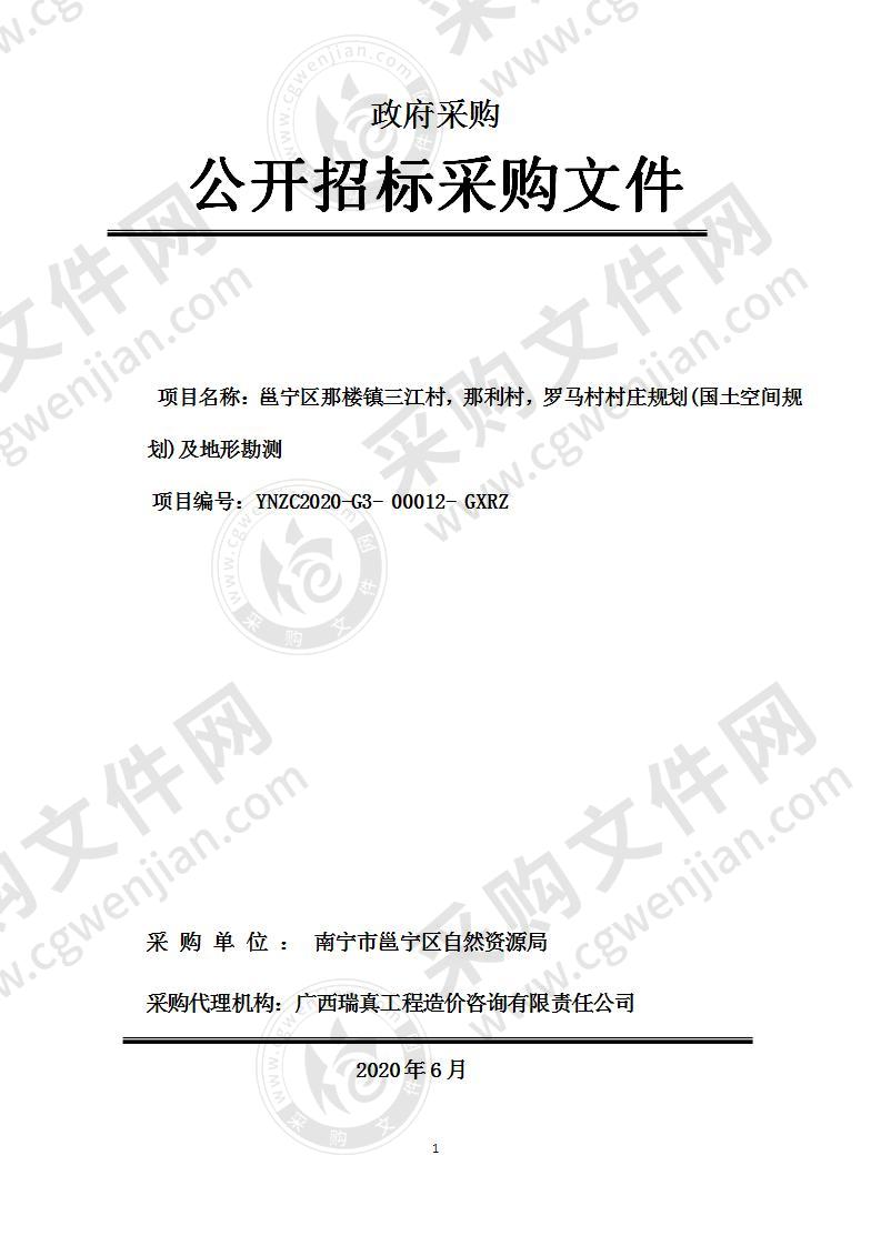 邕宁区那楼镇三江村，那利村，罗马村村庄规划(国土空间规划)及地形勘测