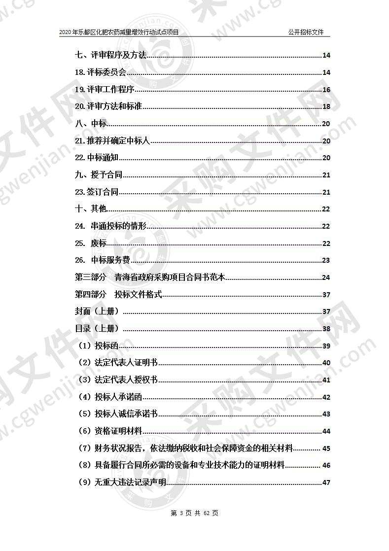 2020年乐都区化肥农药减量增效行动试点项目