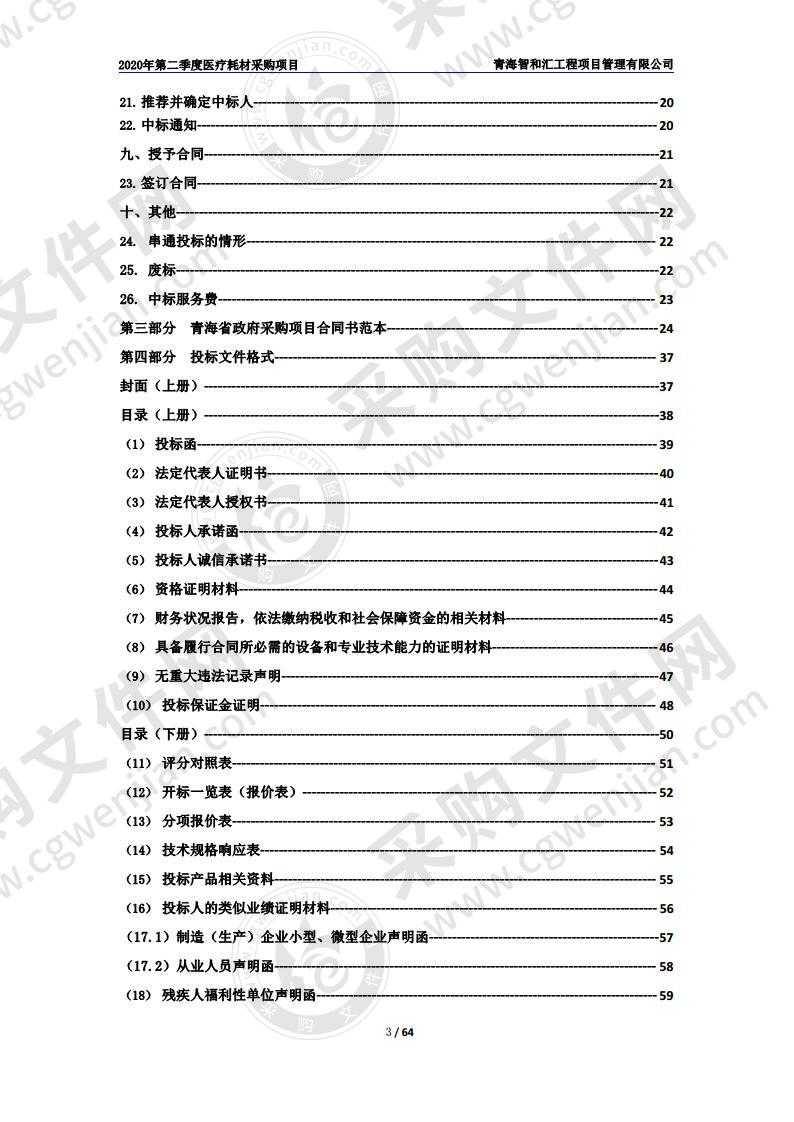 2020年第二季度医疗耗材采购项目