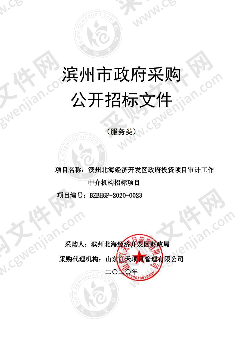 滨州北海经济开发区政府投资项目审计工作中介机构招标项目