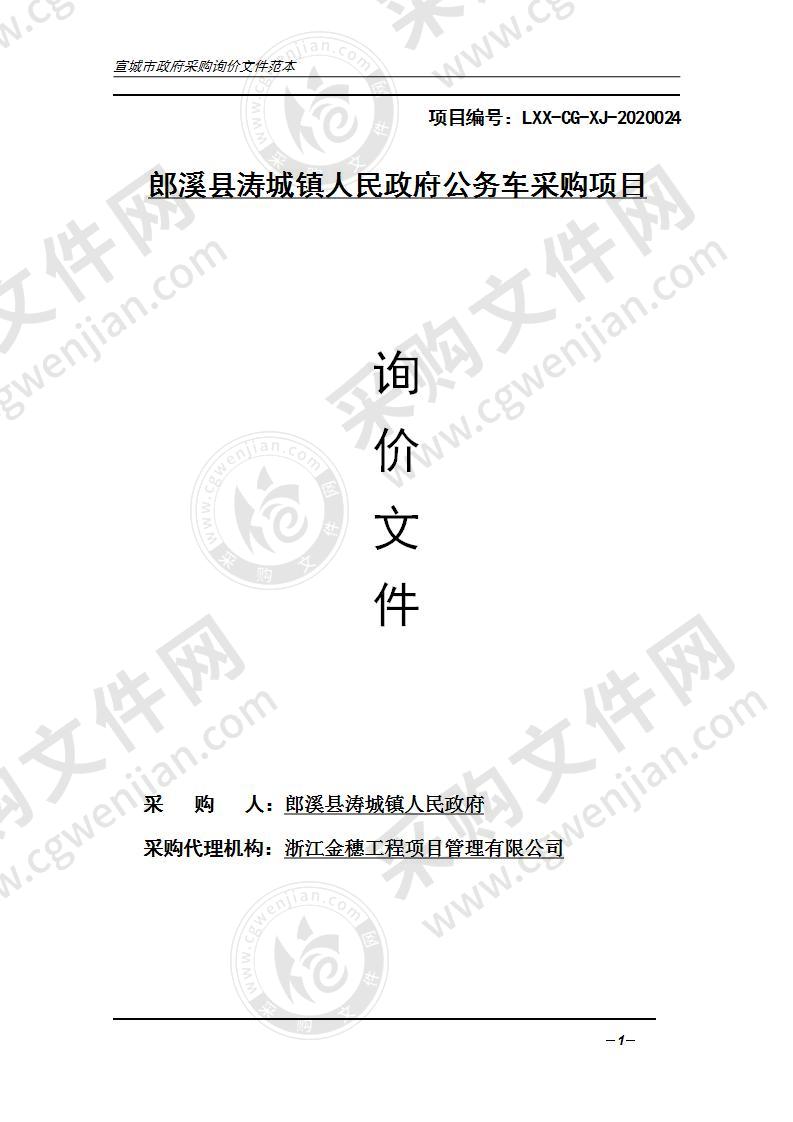 郎溪县涛城镇人民政府公务车采购项目