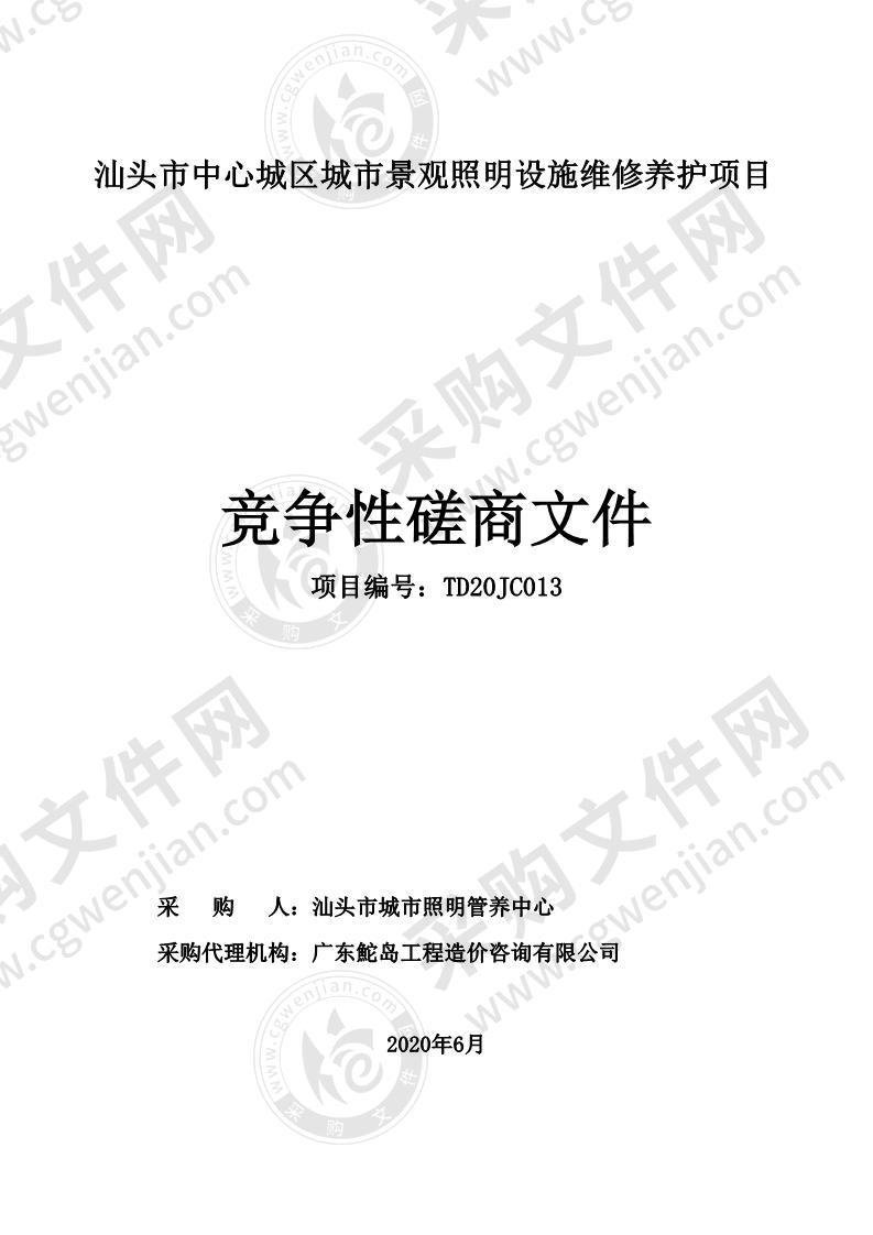 汕头市中心城区城市景观照明设施维修养护项目