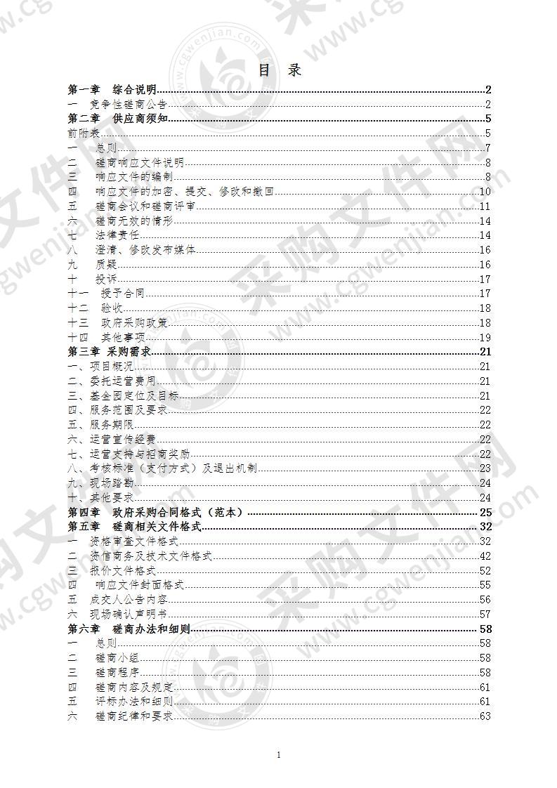 丽水水街基金园委托运营商招商采购项目