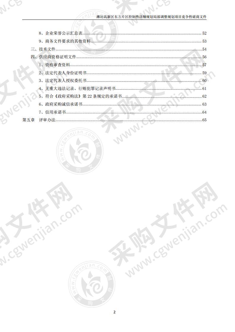 潍坊高新区东方片区控制性详细规划局部调整规划项目