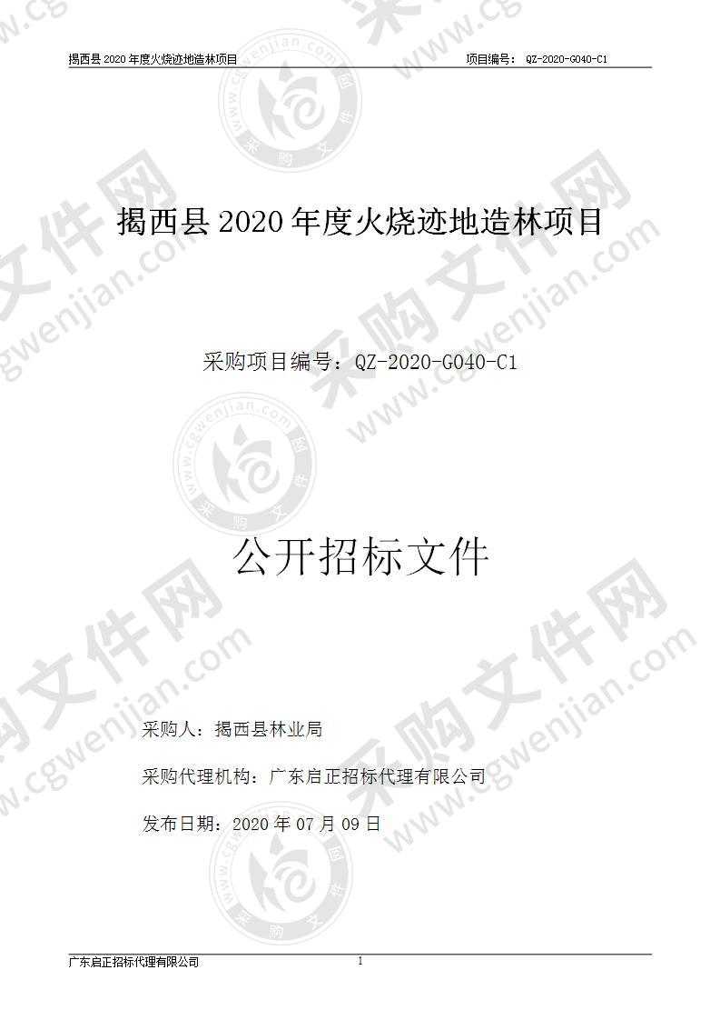 揭西县2020年度火烧迹地造林项目