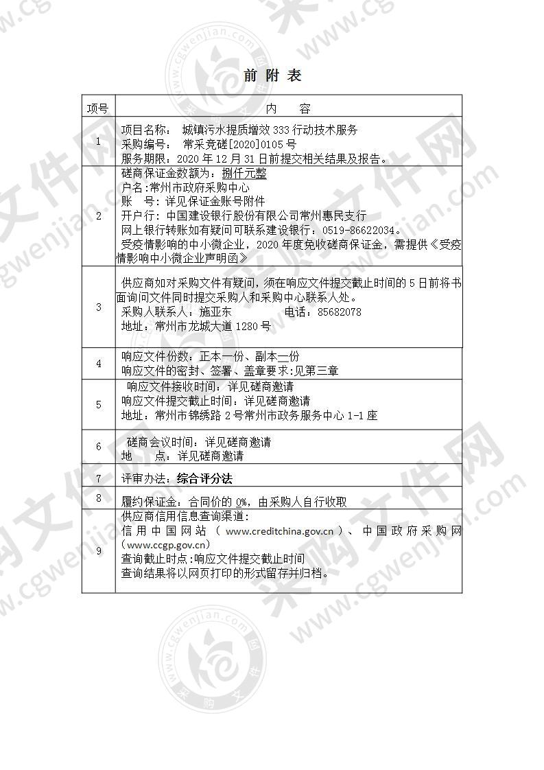 城镇污水提质增效333行动技术服务