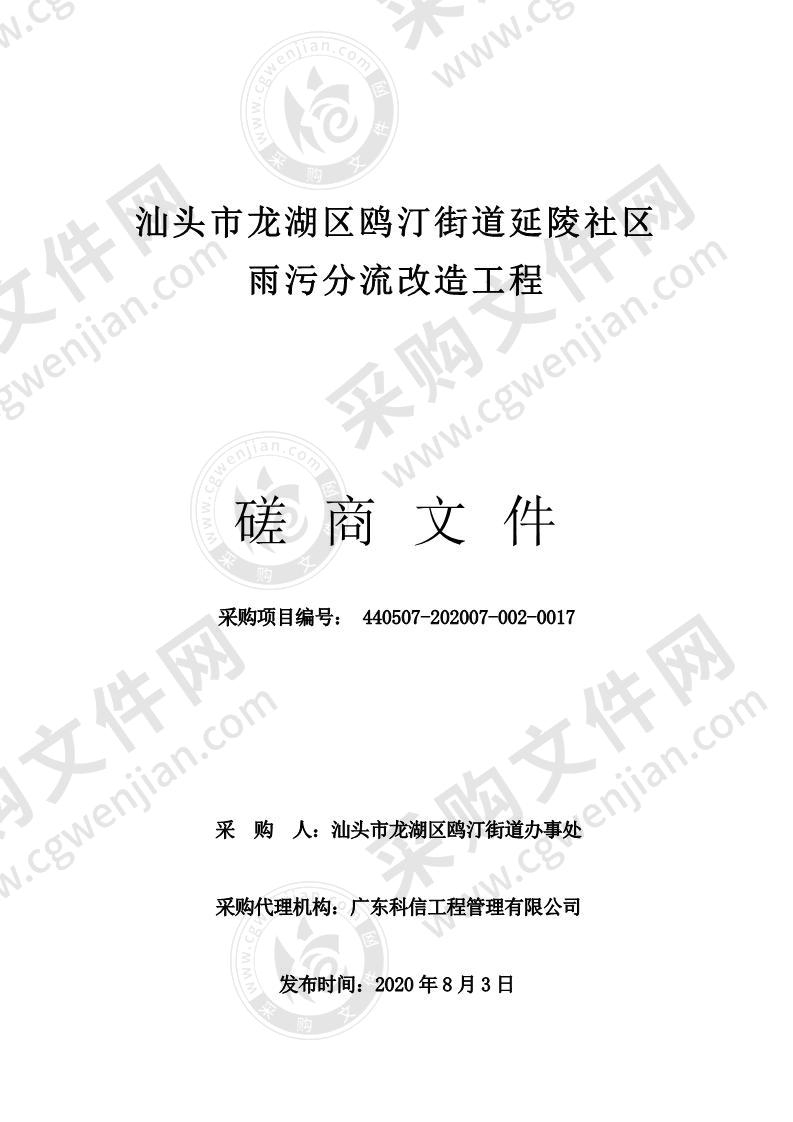 汕头市龙湖区鸥汀街道延陵社区雨污分流改造工程