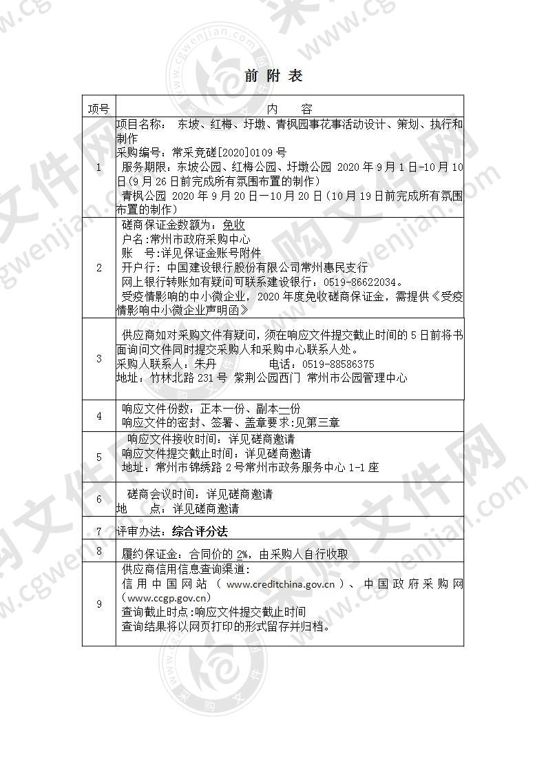 东坡、红梅、圩墩、青枫园事花事活动设计、策划、执行和制作采购