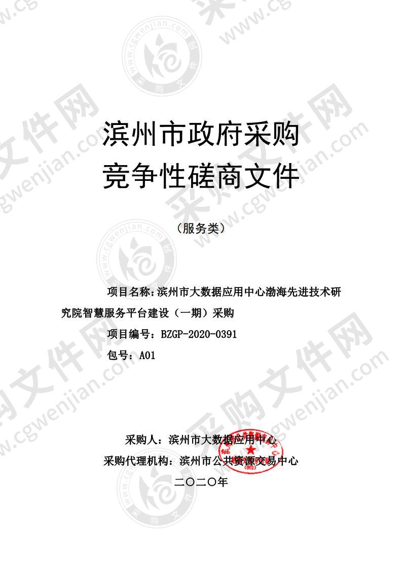 滨州市大数据应用中心渤海先进技术研究院智慧服务平台建设（一期）采购项目