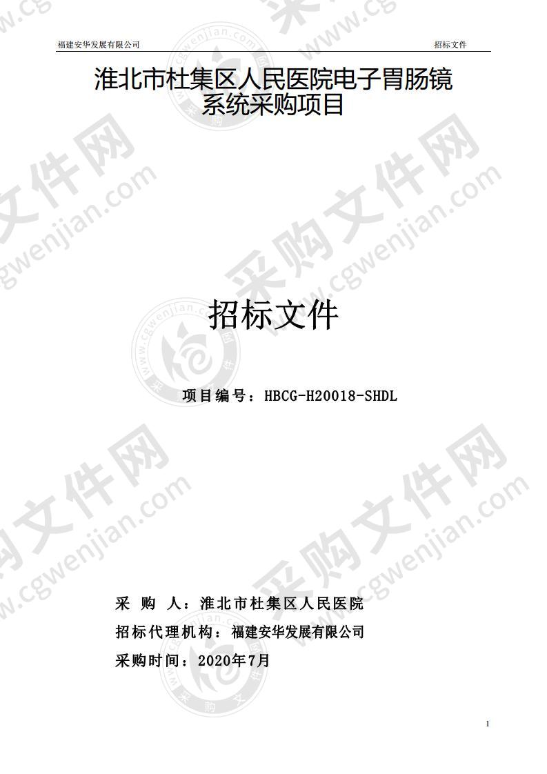 淮北市杜集区人民医院电子胃肠镜系统采购项目