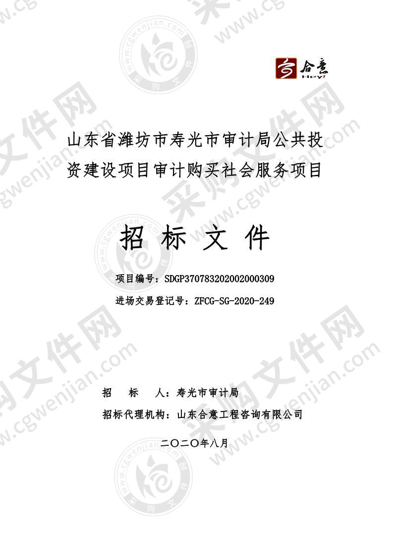 山东省潍坊市寿光市审计局公共投资建设项目审计购买社会服务项目