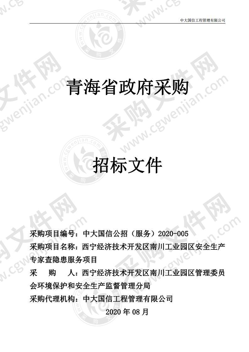 西宁经济技术开发区南川工业园区安全生产专家查隐患服务项目