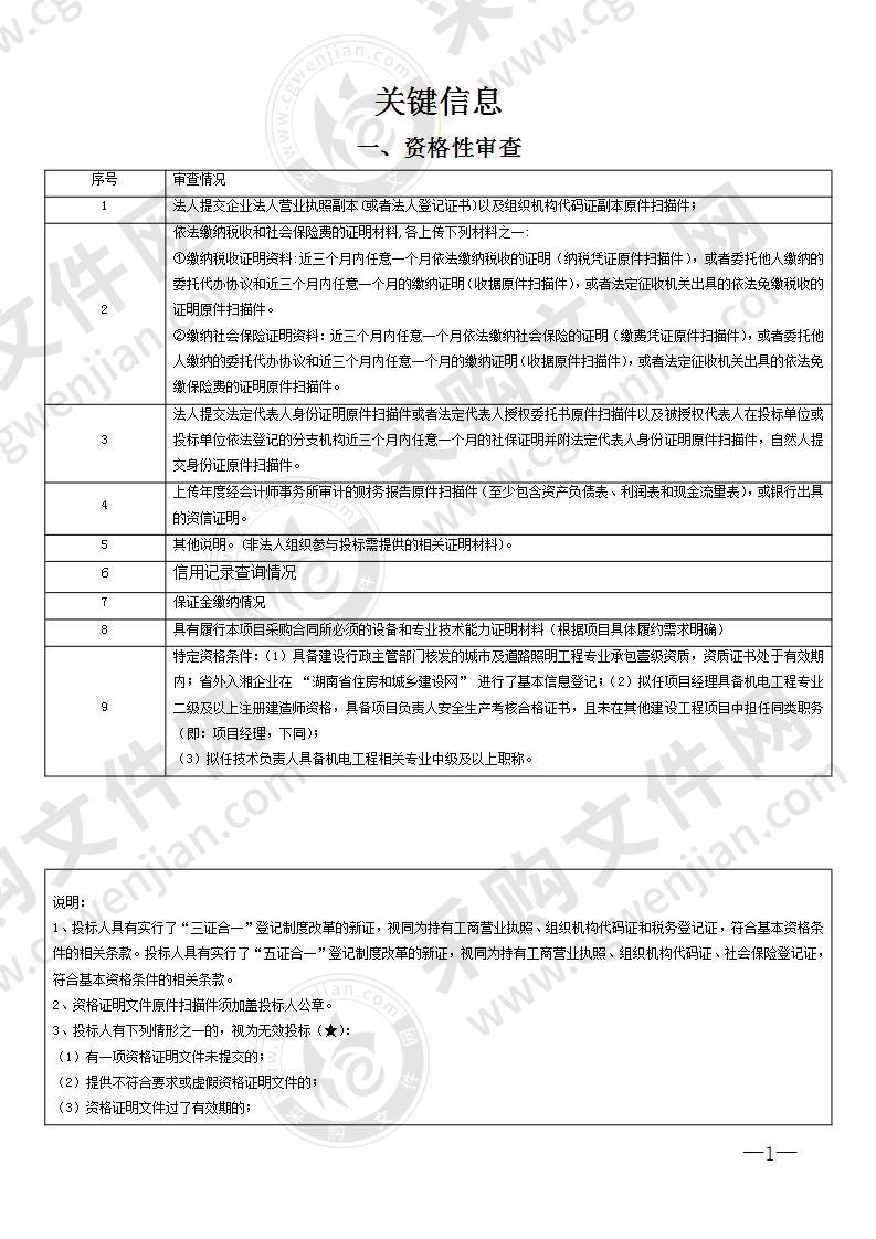 黄兴大道北延线（滨湖路至象鼻嘴段）风光互补路灯国网电力改造采购项目