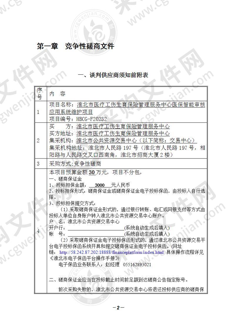 淮北市医疗工伤生育保险管理服务中心医保智能审核应用系统维护项目