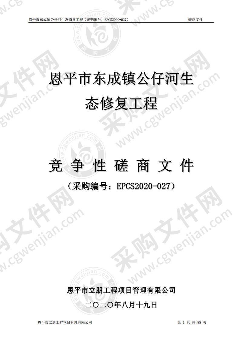 恩平市东成镇公仔河生态修复工程