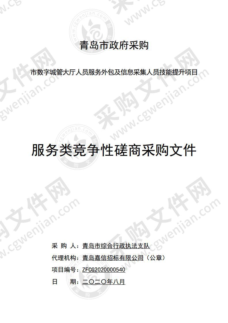 市数字城管大厅人员服务外包及信息采集人员技能提升项目