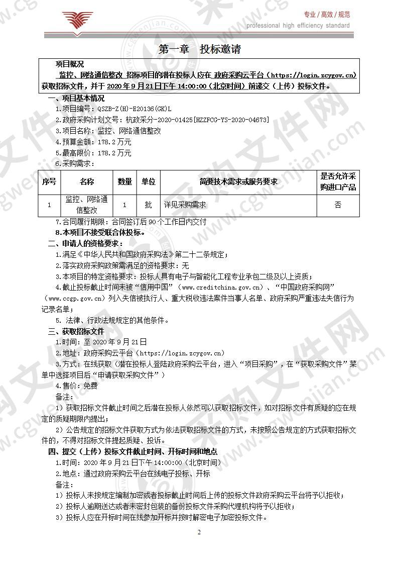 监控、网络通信整改