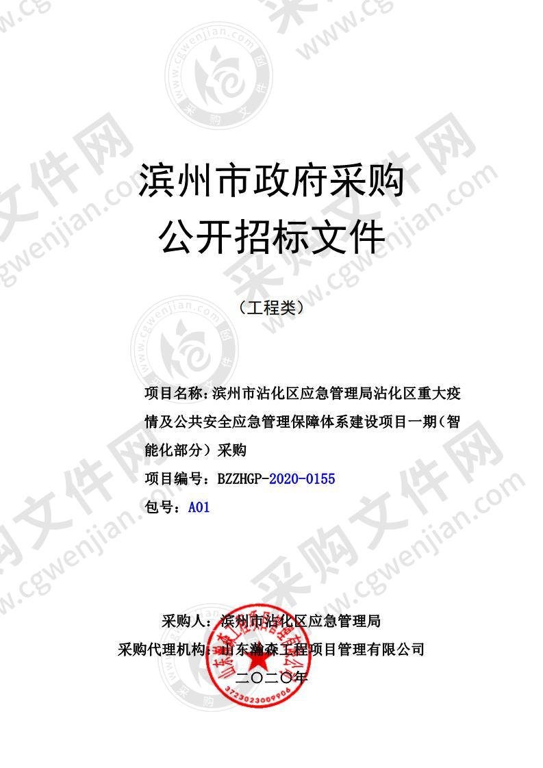 滨州市沾化区应急管理局沾化区重大疫情及公共安全应急管理保障体系建设项目一期（智能化部分）采购A01包